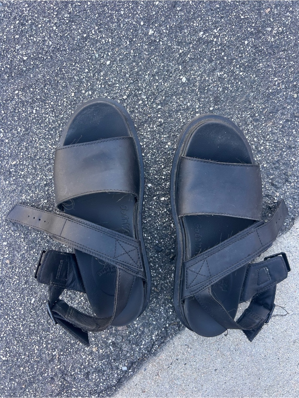 Dr. Martens Women's Black Leather Platform Sandals